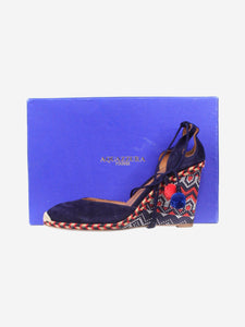 Aquazzura Dark blue wedge espadrille pumps - size EU 40