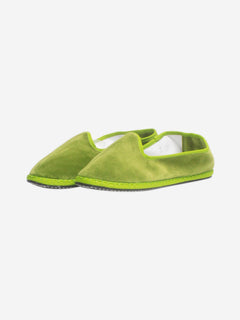 Green velvet slippers - size EU 38 Flat Shoes The Closet 