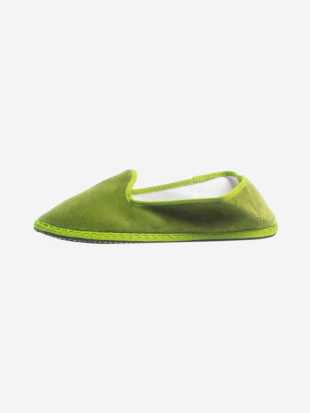 Green velvet slippers - size EU 38 product image