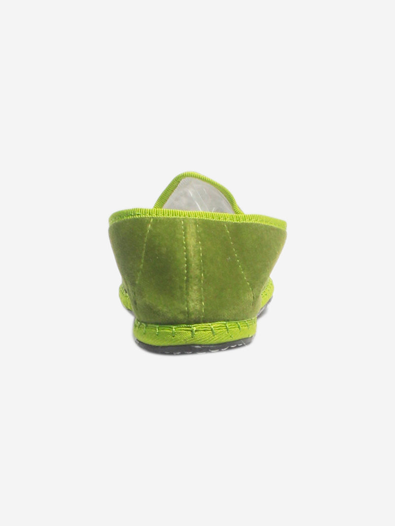 Green velvet slippers - size EU 38 Flat Shoes The Closet 