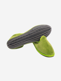 Green velvet slippers - size EU 38 Flat Shoes The Closet 