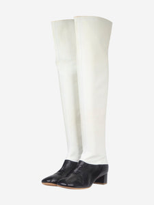 Celine White and black leather knee-high boots - size EU 39