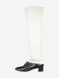 Celine White and black leather knee-high boots - size EU 39