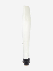 Celine White and black leather knee-high boots - size EU 39