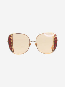 Linda Farrow Gold Amelia oversized sunglasses