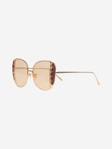 Linda Farrow Gold Amelia oversized sunglasses