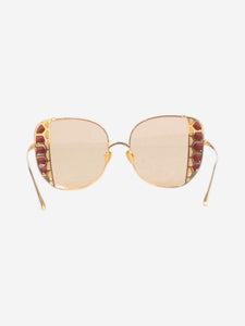 Linda Farrow Gold Amelia oversized sunglasses