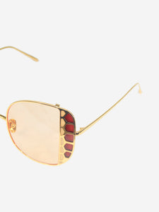 Linda Farrow Gold Amelia oversized sunglasses