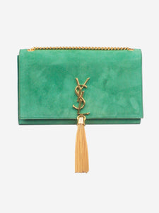 Saint Laurent Green suede Kate tassel shoulder bag