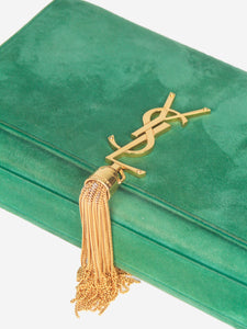 Saint Laurent Green suede Kate tassel shoulder bag