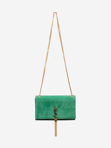 Saint Laurent Green suede Kate tassel shoulder bag