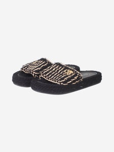 Chanel Black and gold woven sandals - size EU 36