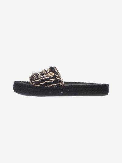 Black and gold woven sandals - size EU 36 Flat Sandals Chanel 