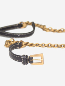 Prada Black and gold chain and leather belt