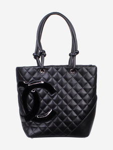 Chanel Black 2005-2006 quilted Cambon ligne tote bag