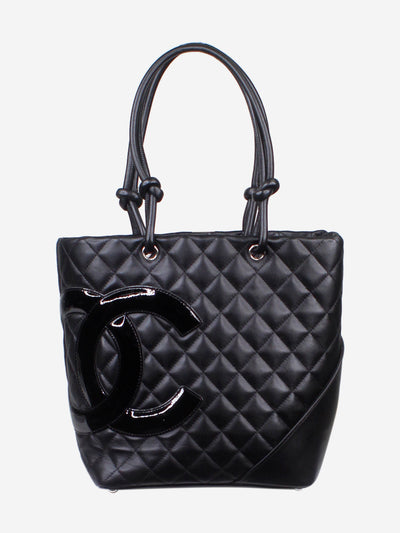 Black 2005-2006 quilted Cambon ligne tote bag Top Handle Bags Chanel 