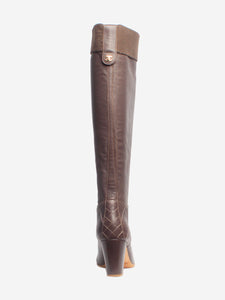 Chanel Brown leather knee-high boots - size EU 38.5