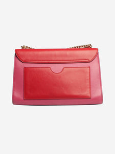 Gucci Red and hot pink leather chain shoulder bag