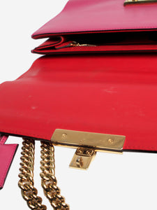 Gucci Red and hot pink leather chain shoulder bag