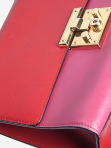 Gucci Red and hot pink leather chain shoulder bag