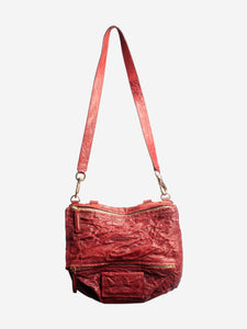 Givenchy Red crinkled leather shoulder bag