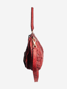 Givenchy Red crinkled leather shoulder bag