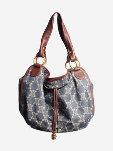 Celine Blue monogram canvas shoulder bag