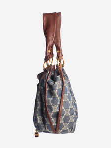 Celine Blue monogram canvas shoulder bag