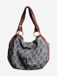 Celine Blue monogram canvas shoulder bag