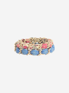 Chanel Multicolour woven chain link and logo bracelet