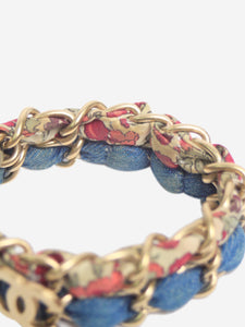 Chanel Multicolour woven chain link and logo bracelet