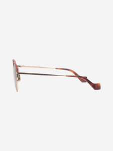 Loewe Brown metal butterfly sunglasses