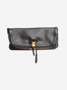 Alexander McQueen Black flap clutch bag