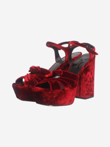 Saint Laurent Red velvet platform sandal heels - size EU 38