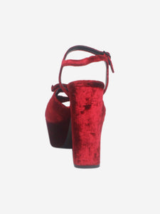 Saint Laurent Red velvet platform sandal heels - size EU 38