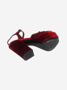 Saint Laurent Red velvet platform sandal heels - size EU 38