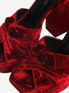 Saint Laurent Red velvet platform sandal heels - size EU 38