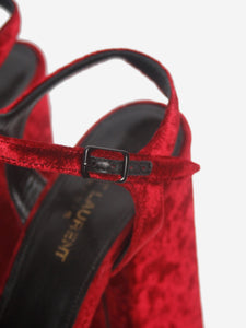 Saint Laurent Red velvet platform sandal heels - size EU 38
