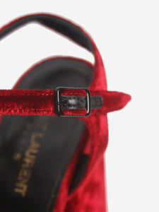 Saint Laurent Red velvet platform sandal heels - size EU 38