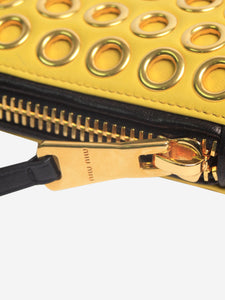 Miu Miu Multicolour bejewelled leather biker clutch