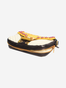 Miu Miu Multicolour bejewelled leather biker clutch