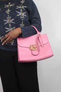 Gucci Pink Marmont GG leather shoulder bag