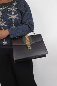 Gucci Black Sylvie top handle bag