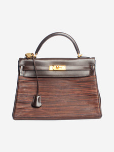 Hermes Brown 2004 Kelly 32 Vibrato leather bag