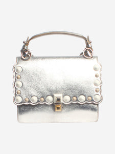 Fendi Silver studded Kan i cross-body bag