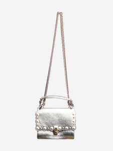 Fendi Silver studded Kan i cross-body bag