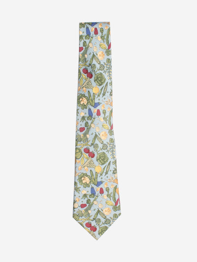 Light blue silk printed tie Scarves Hermes 