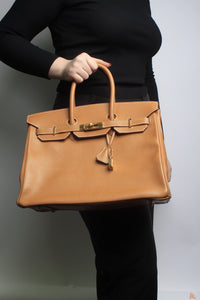 Hermes Tan 1996 Birkin 35 bag