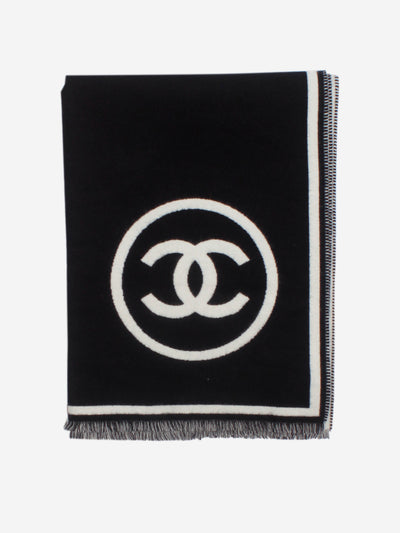 Black two-tone cashmere scarf