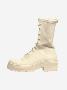 Christian Dior Cream lace up boots - size EU 39